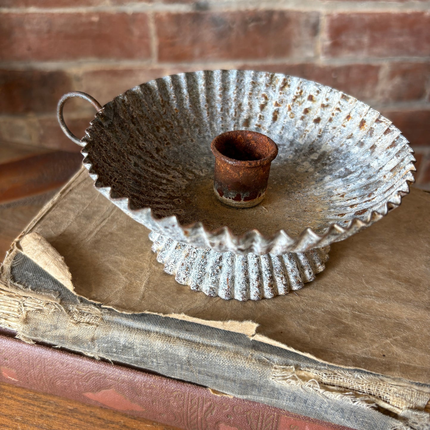Antique Iron Candle Holder - Fluted