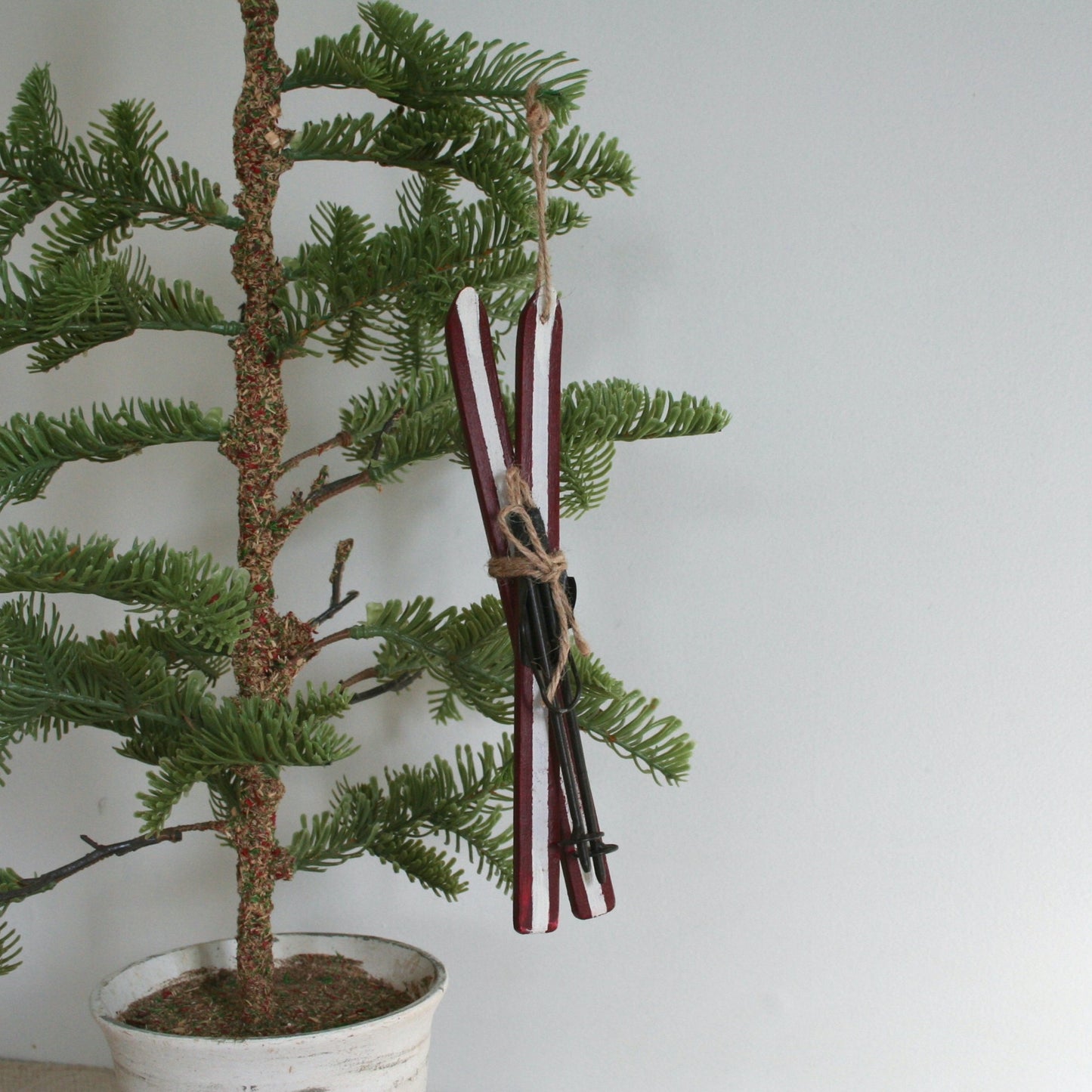 Wood Ski Ornament