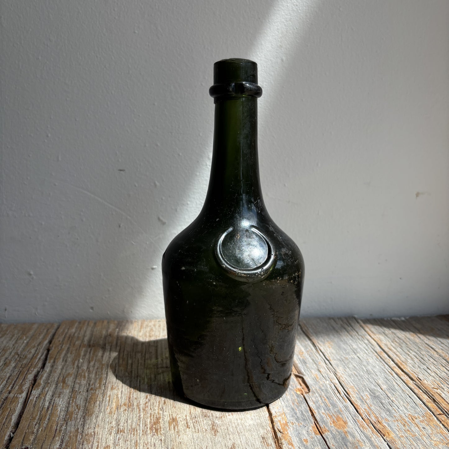 Antique Green Glass Benedictine Liquor Bottle