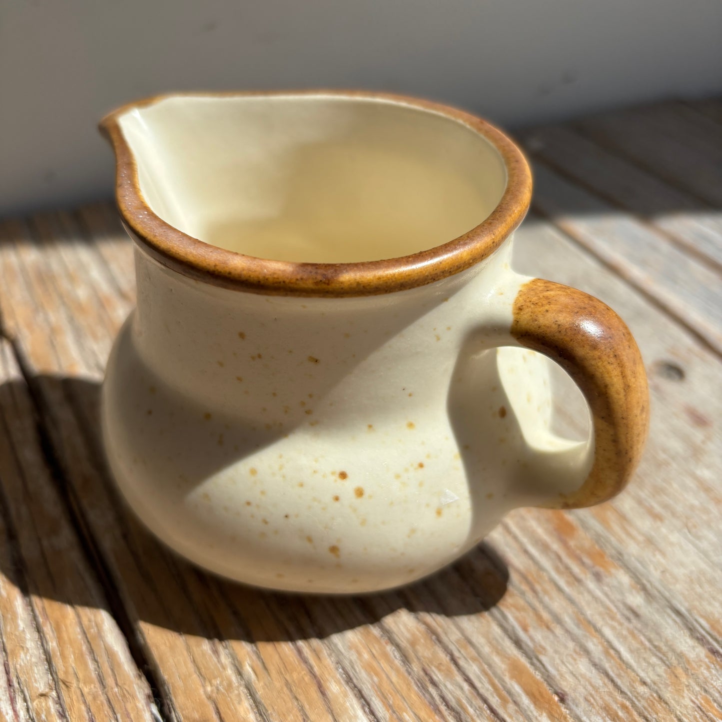 Vintage Ceramic Creamer - Cream w/Brown Speckles