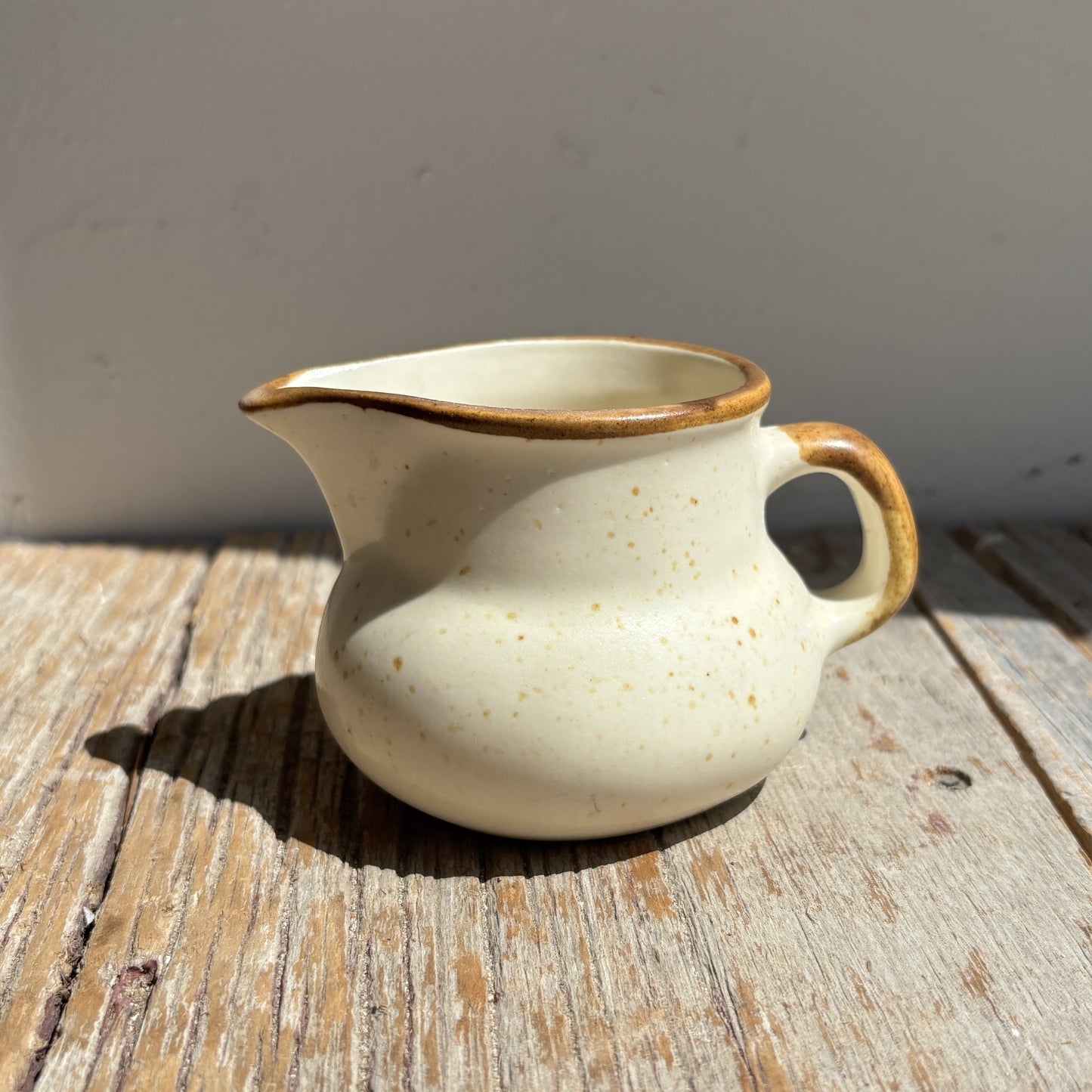 Vintage Ceramic Creamer - Cream w/Brown Speckles