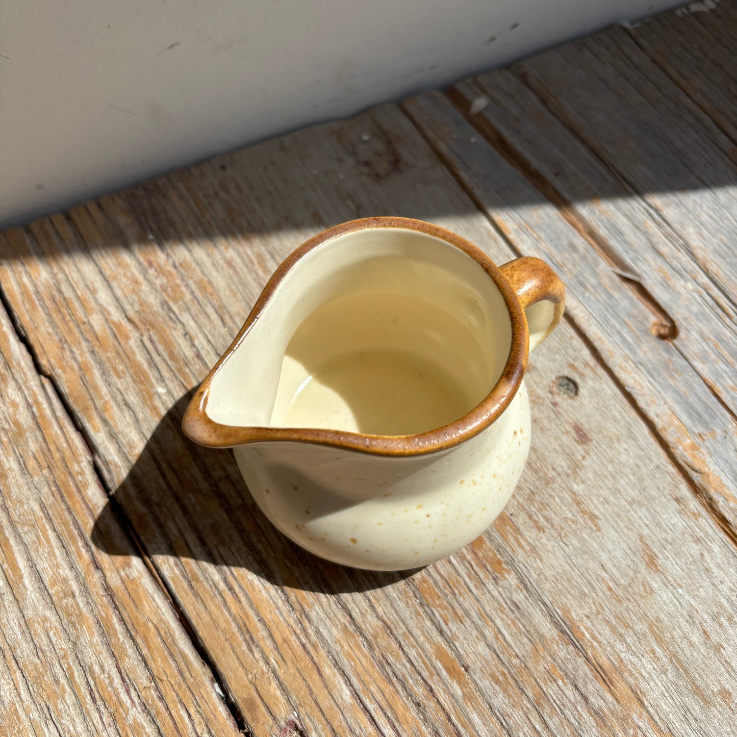 Vintage Ceramic Creamer - Cream w/Brown Speckles