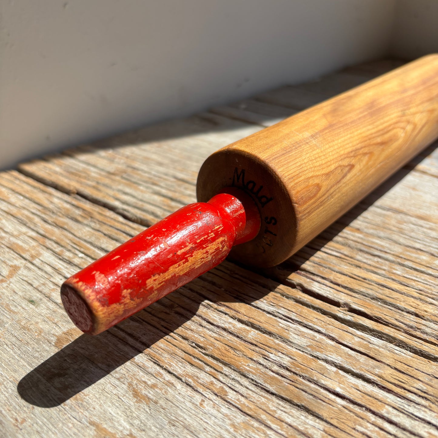 Vintage Baribo Maid Rolling Pin w/Red Handles - Assorted