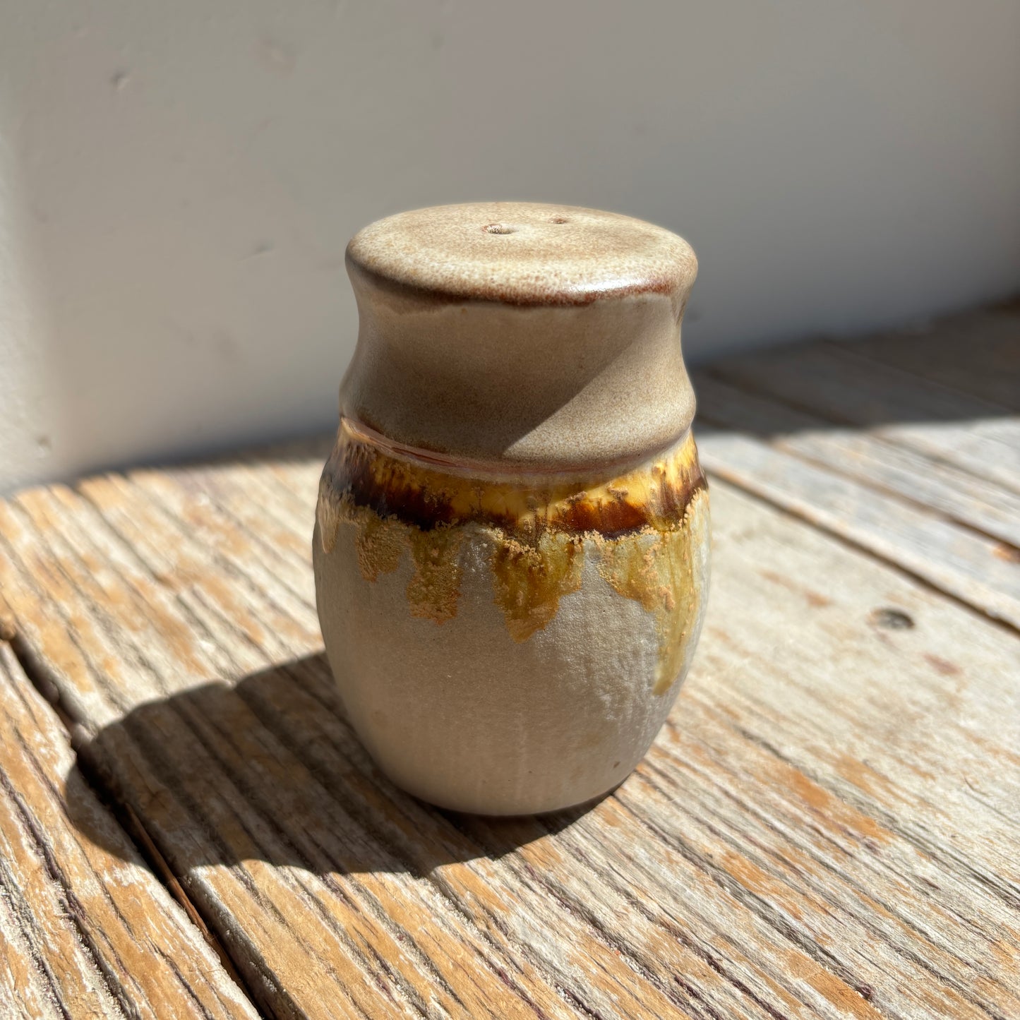 Vintage Laurentian Lava Drip Pottery Salt & Pepper Shakers - Set of 2