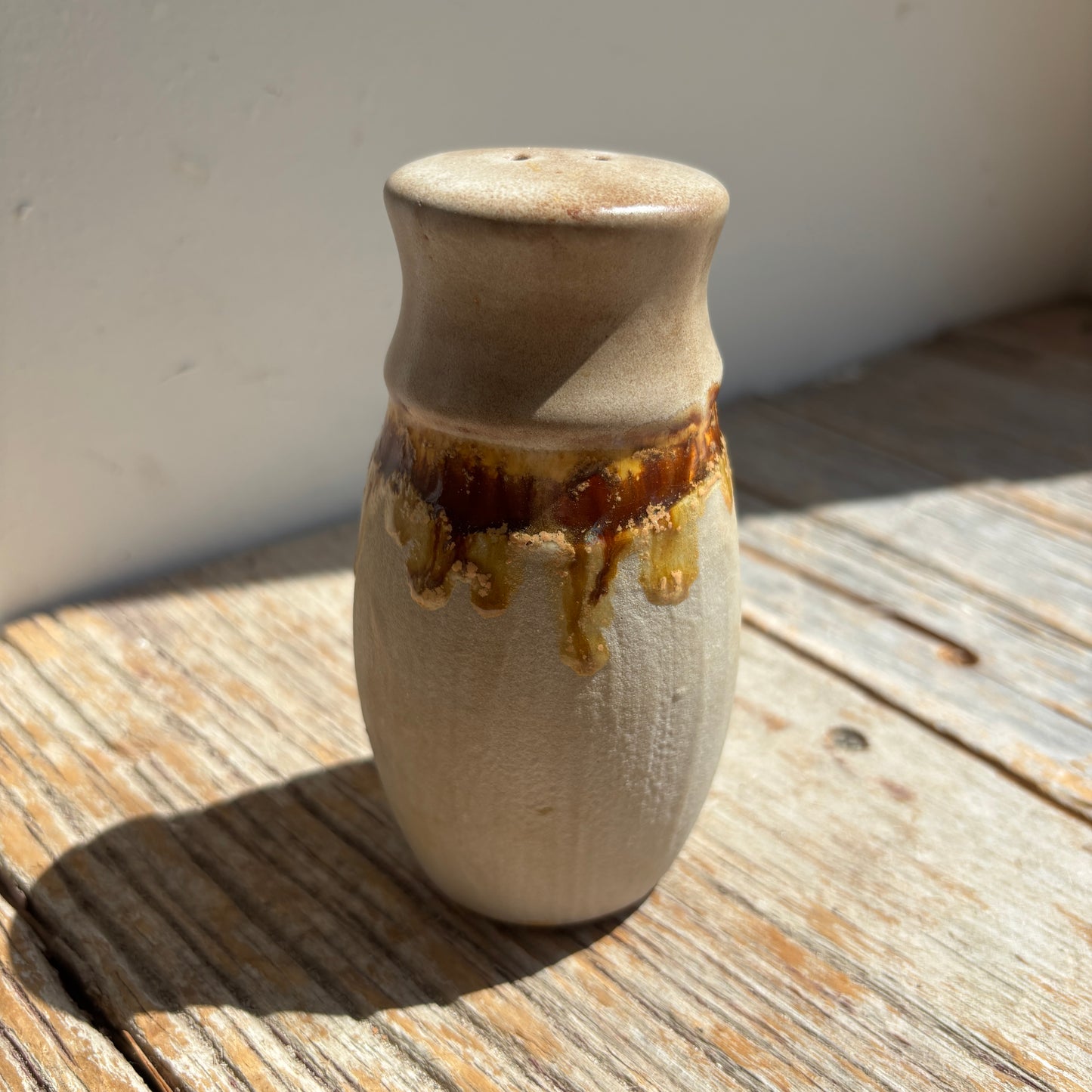 Vintage Laurentian Lava Drip Pottery Salt & Pepper Shakers - Set of 2