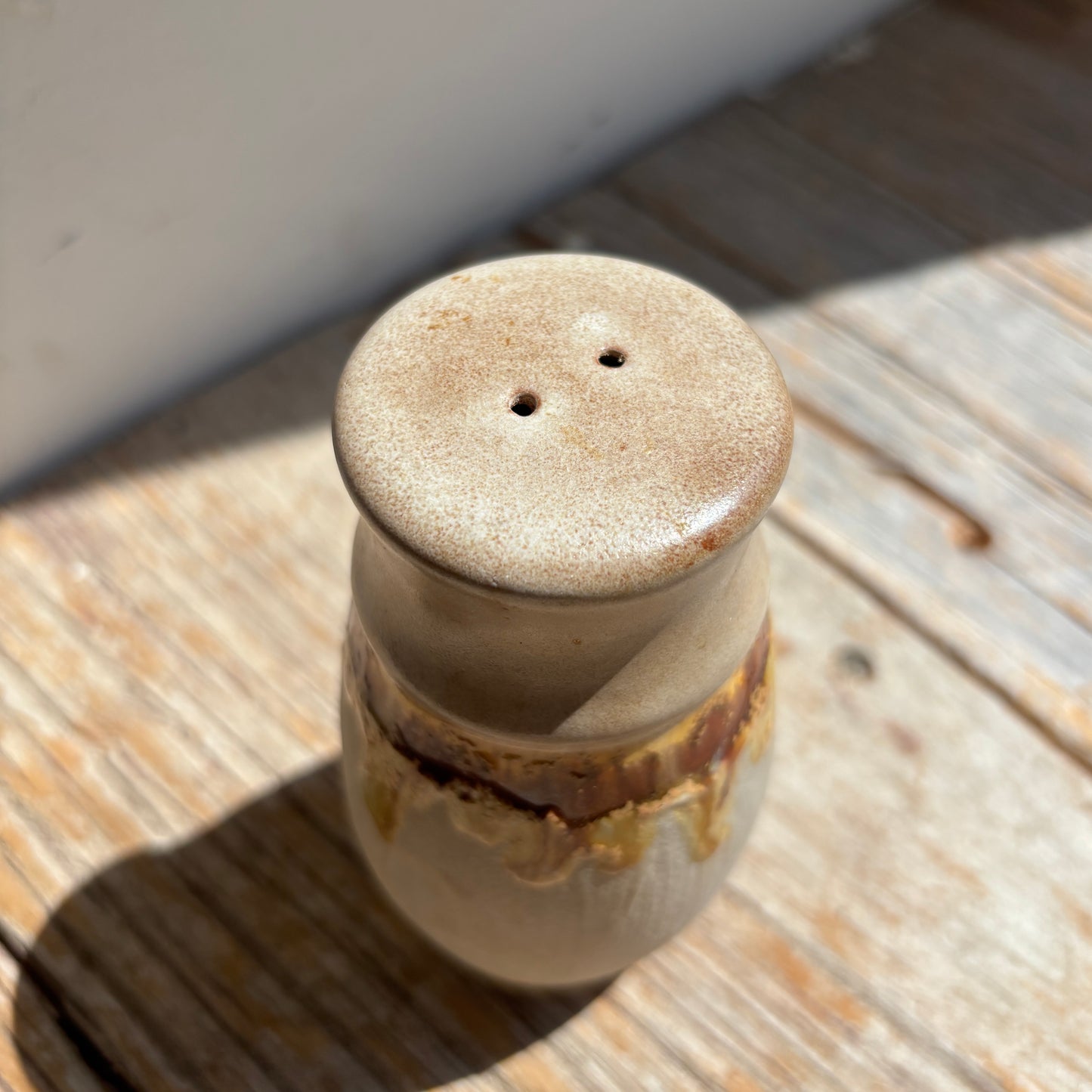 Vintage Laurentian Lava Drip Pottery Salt & Pepper Shakers - Set of 2