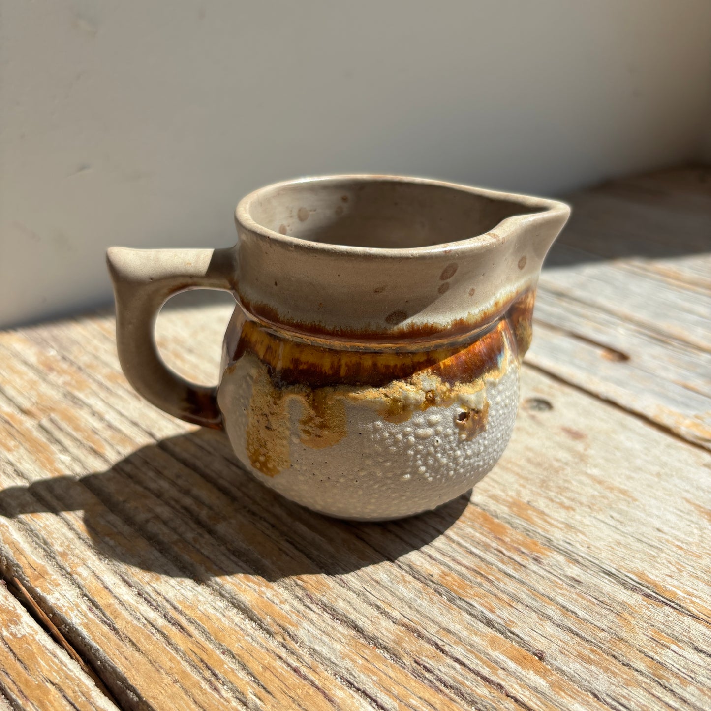Vintage Laurentian Lava Drip Pottery Creamer & Sugar - Set of 2