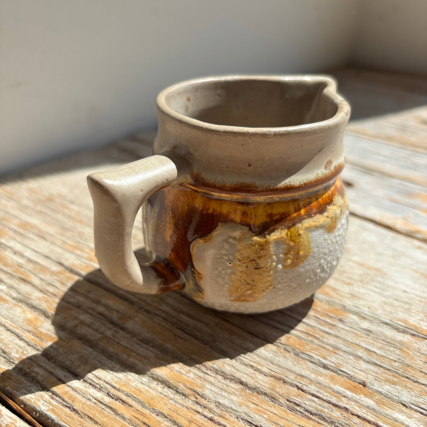 Vintage Laurentian Lava Drip Pottery Creamer & Sugar - Set of 2