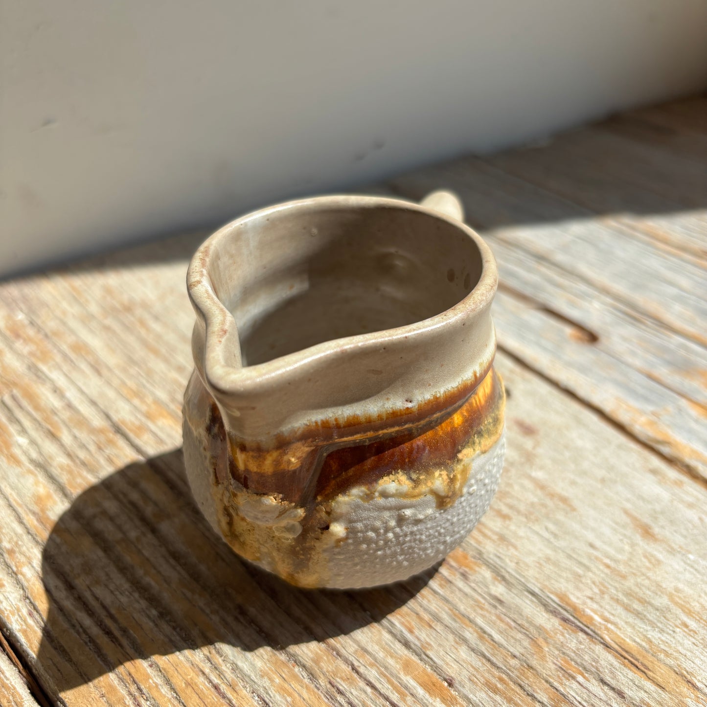 Vintage Laurentian Lava Drip Pottery Creamer & Sugar - Set of 2