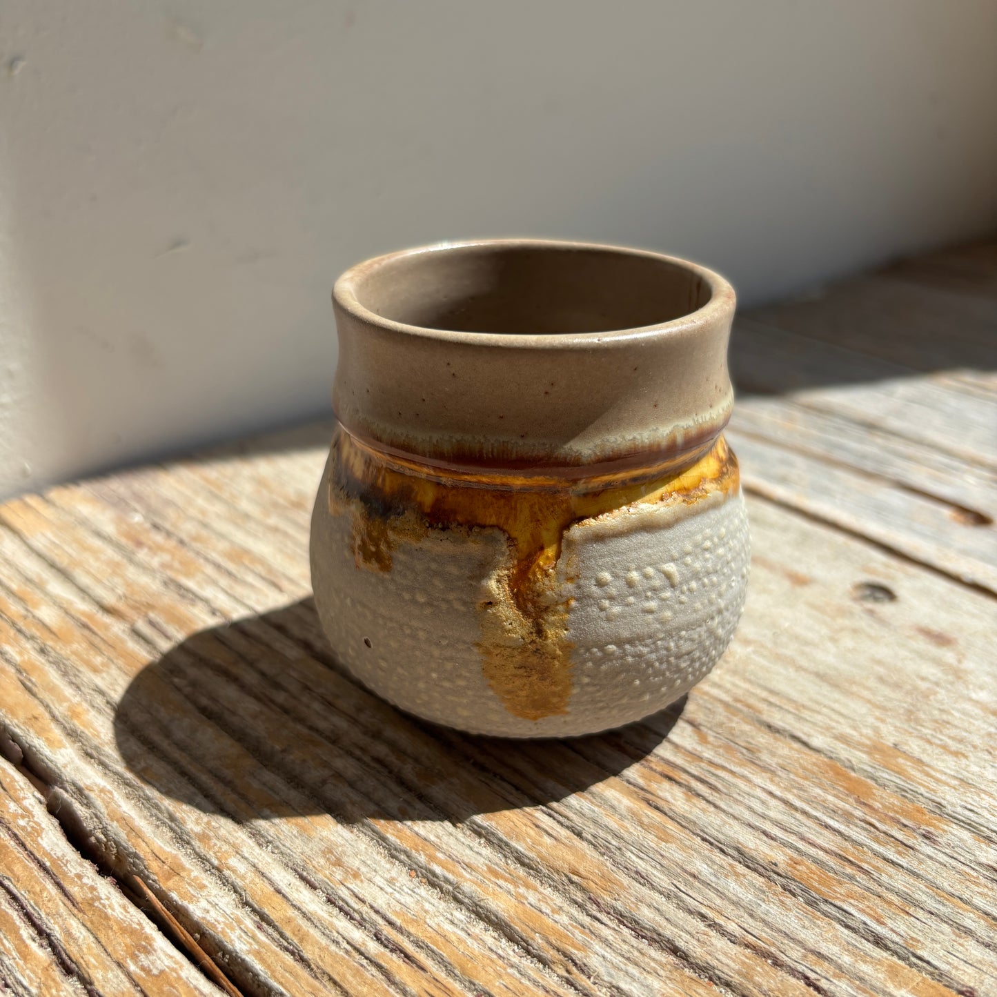 Vintage Laurentian Lava Drip Pottery Creamer & Sugar - Set of 2