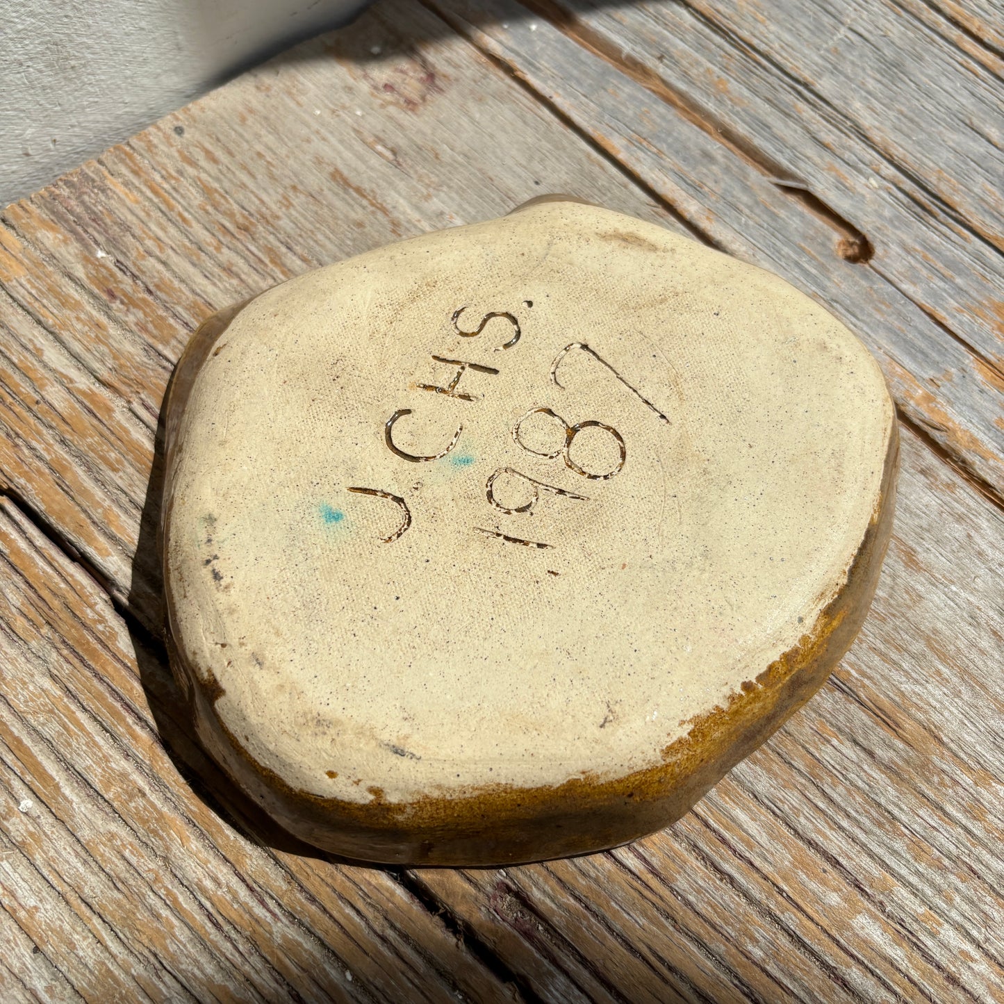 Vintage Pottery Tray - Brown/Rust