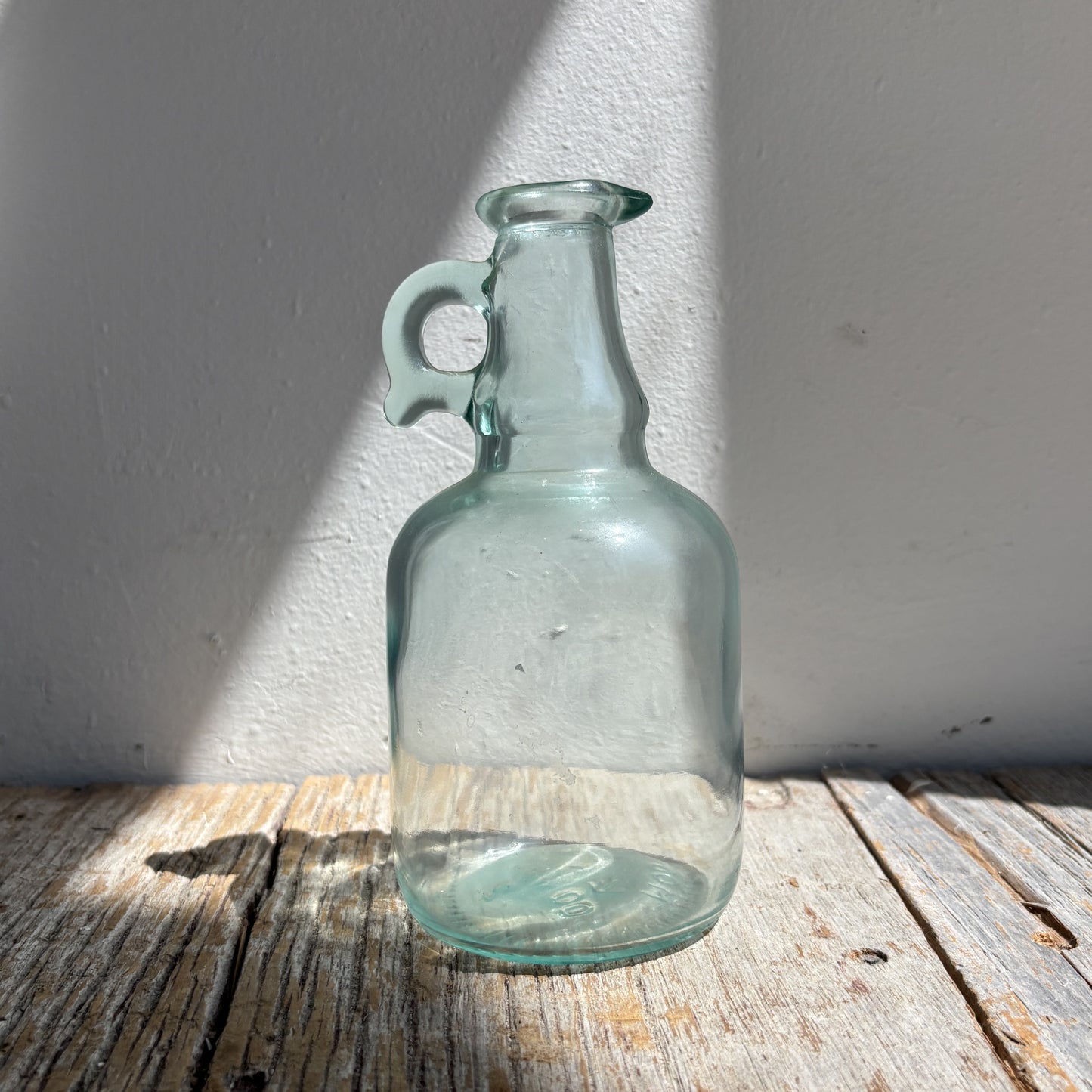 Vintage Mod Dep Glass Bottle w/Handle - Light Green