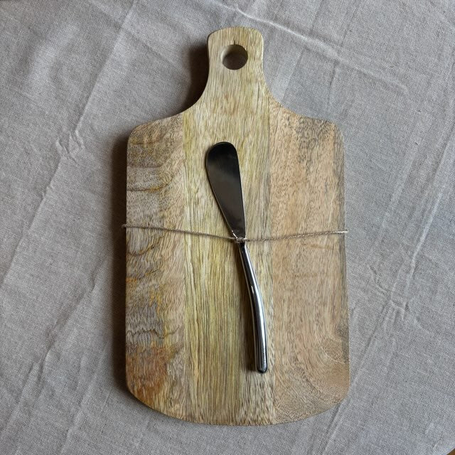 Mango Wood Cheese Board w/ Knife