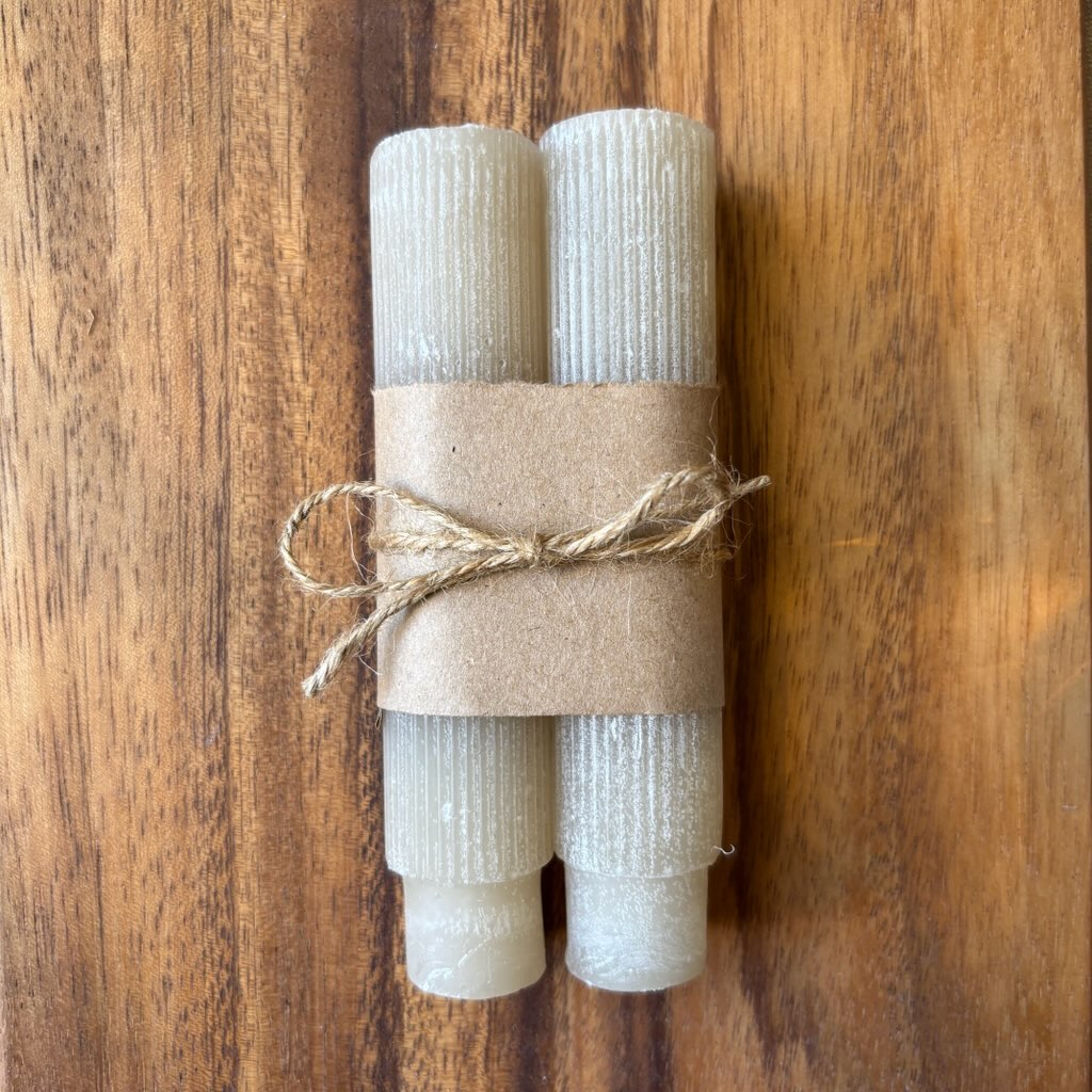4.75"H Pleated Taper Candles - Set of 2