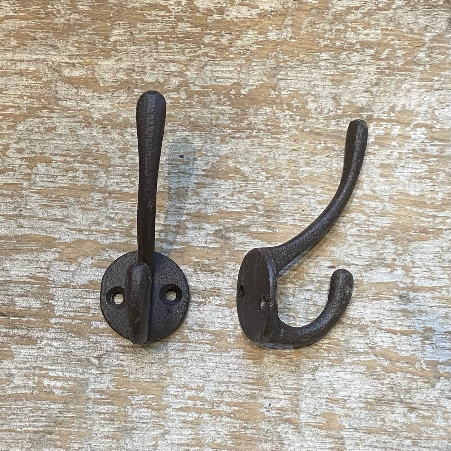 Cast Iron Mini Double Hook- Brown