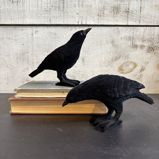 Flocked Resin Crow - Black