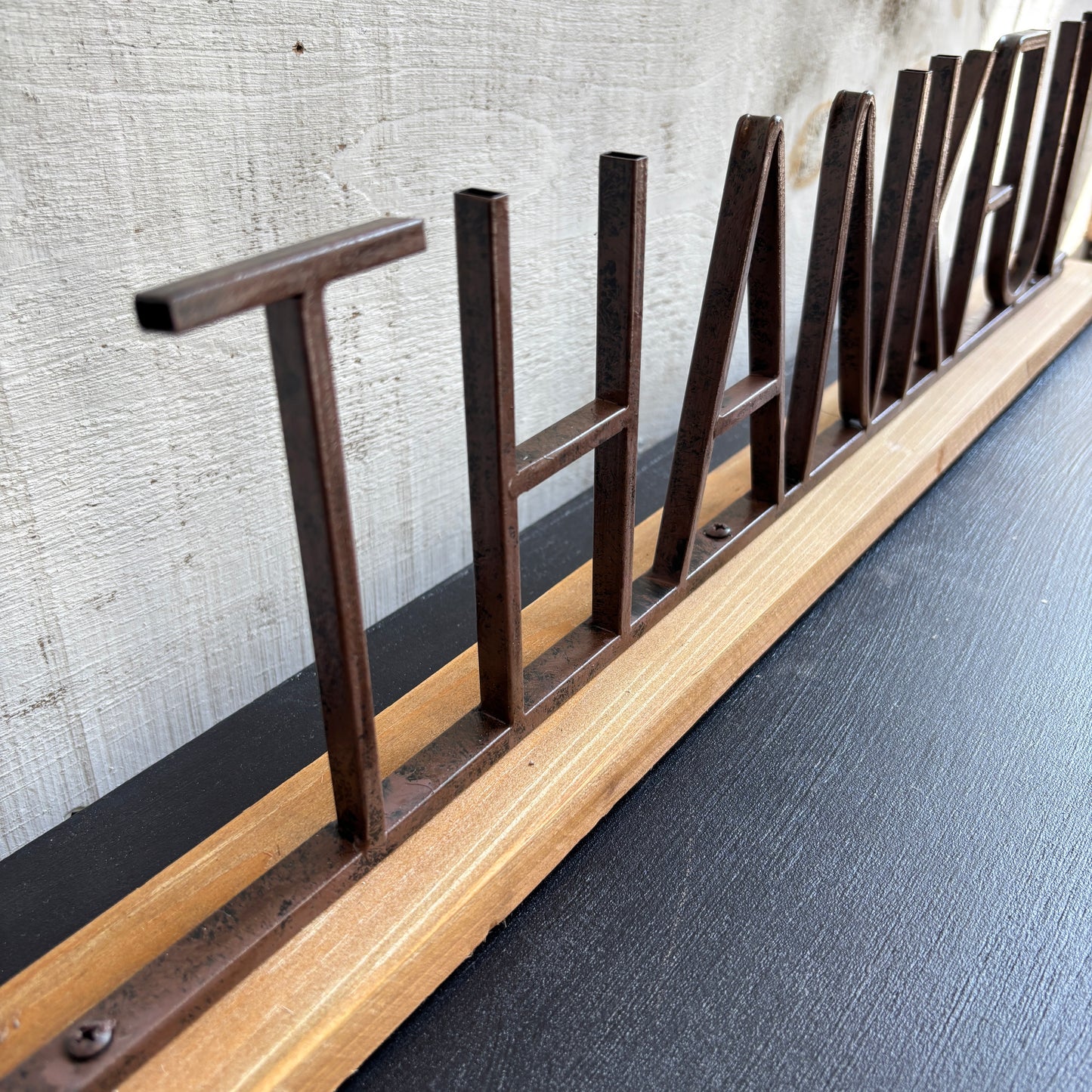 Metal & Wood Mantel Sign