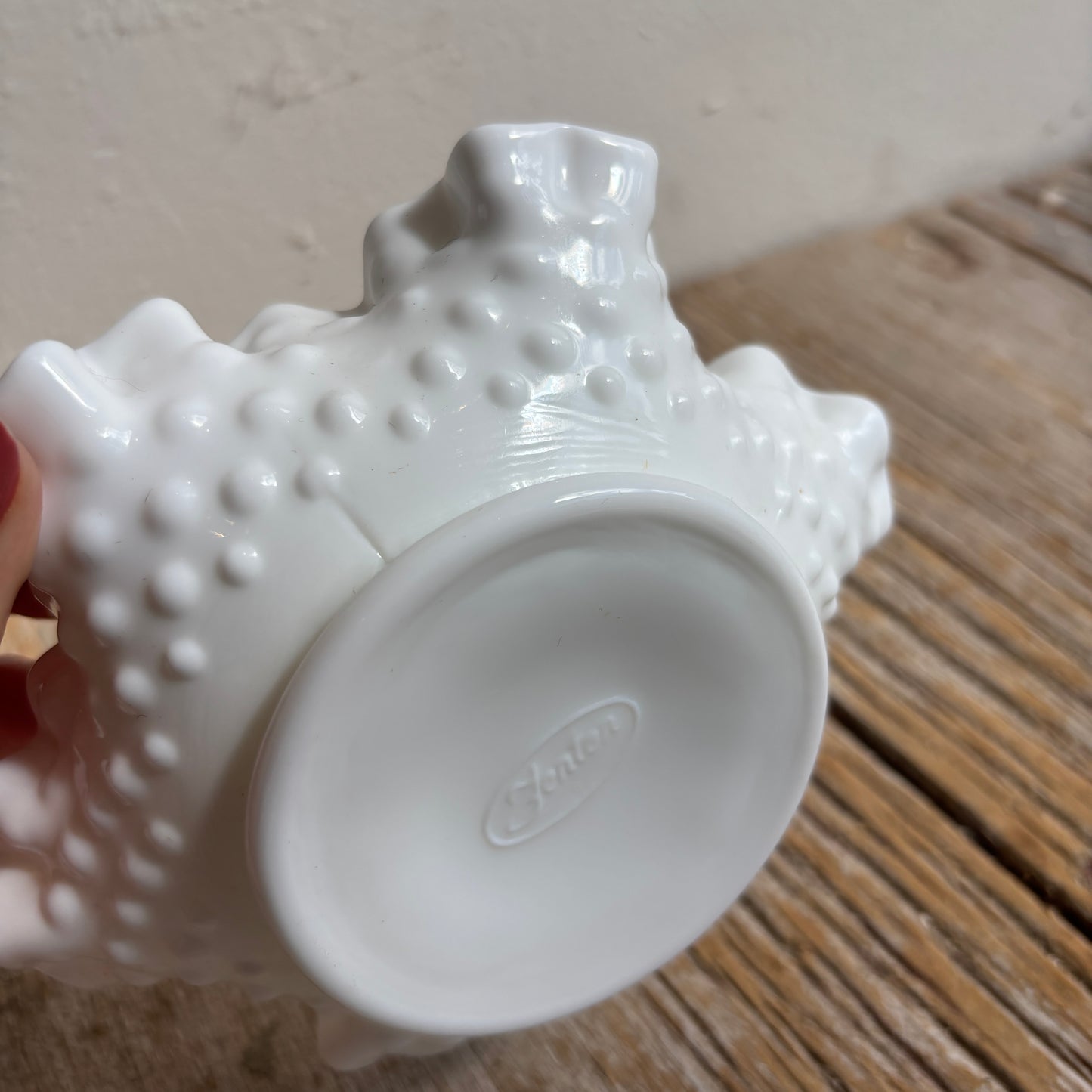 Milk Glass Ruffle Dishes - Lot of 2