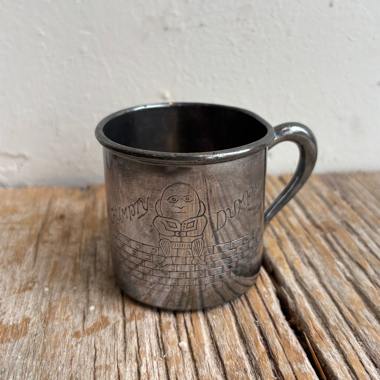 Vintage WM. A Rogers Humpty Dumpty Silver Plated Mug
