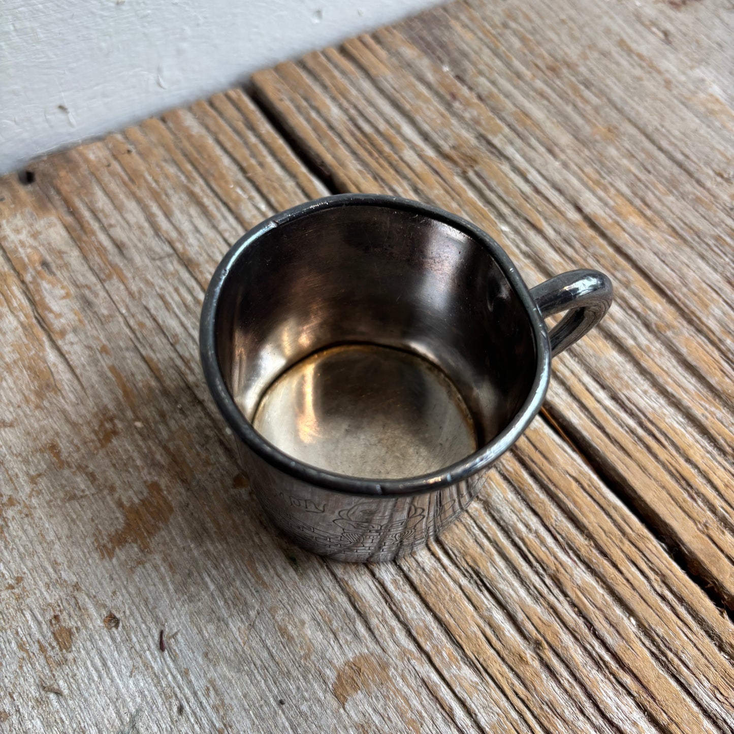 Vintage WM. A Rogers Humpty Dumpty Silver Plated Mug