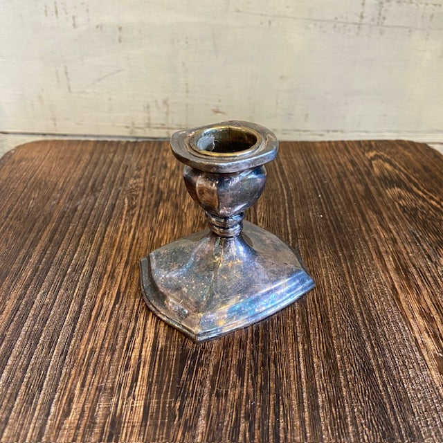 Vintage Candle Holder w/ Small Ribbed Candle