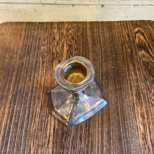 Vintage Candle Holder w/ Small Ribbed Candle