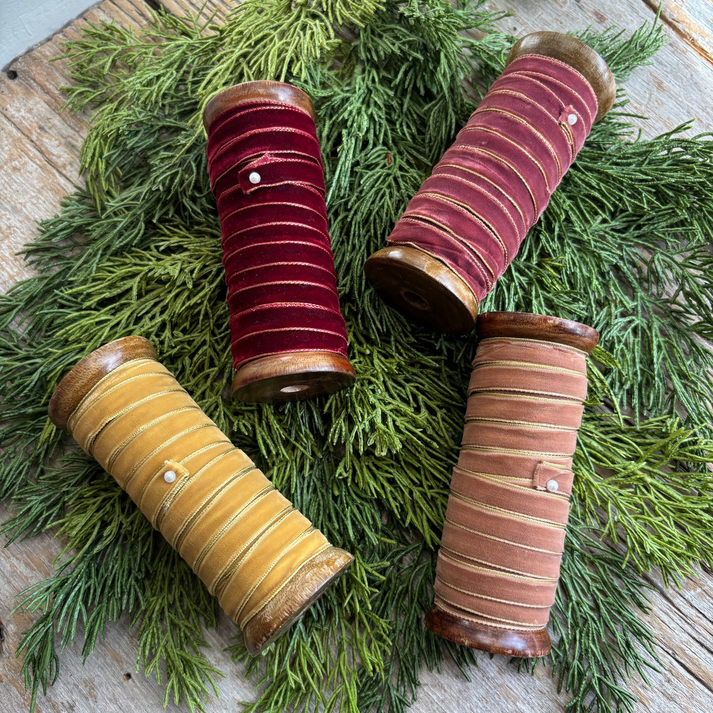 10 yard Velvet Ribbon  w/ Metallic Edge