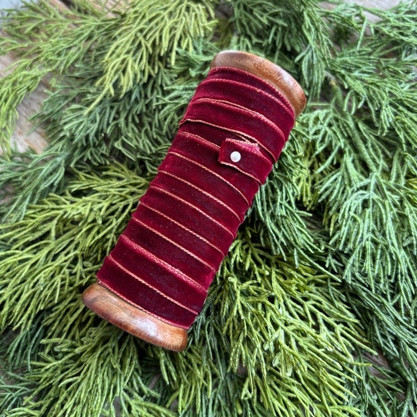 10 yard Velvet Ribbon  w/ Metallic Edge