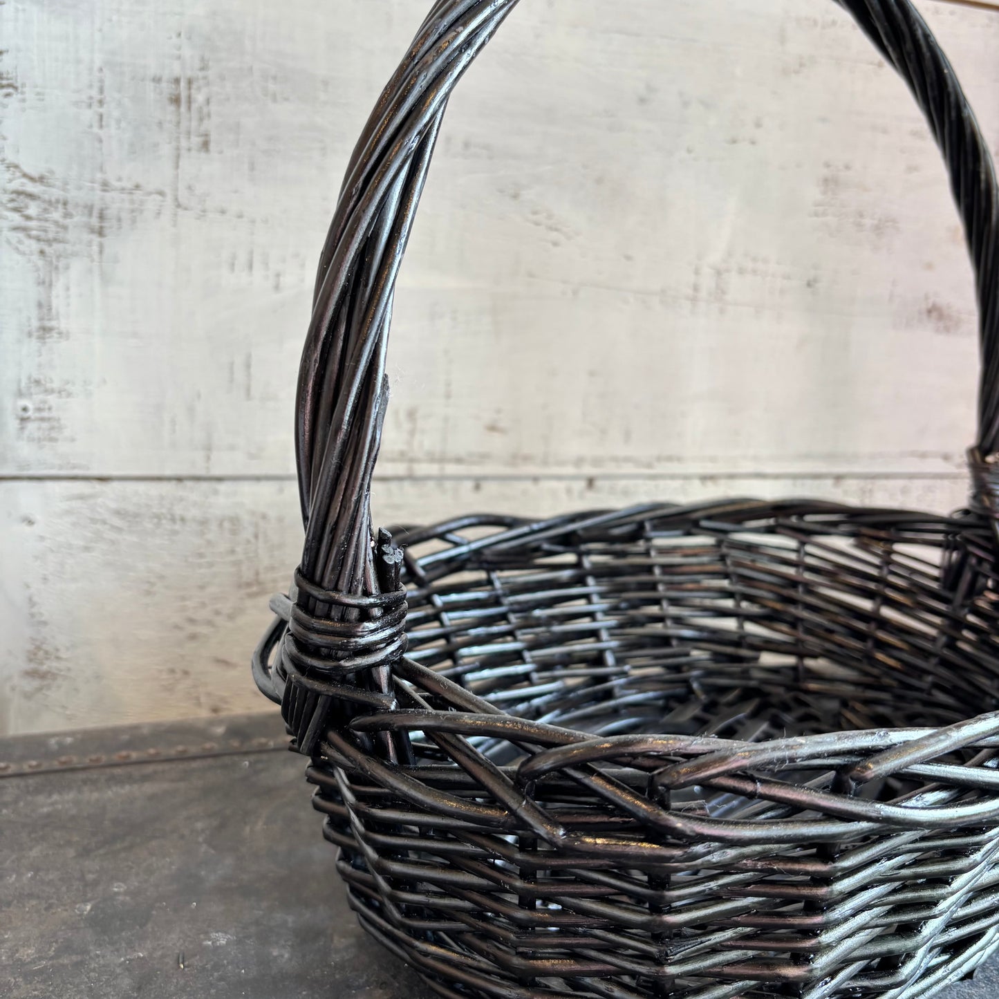 Oval Dark Willow Basket- Small