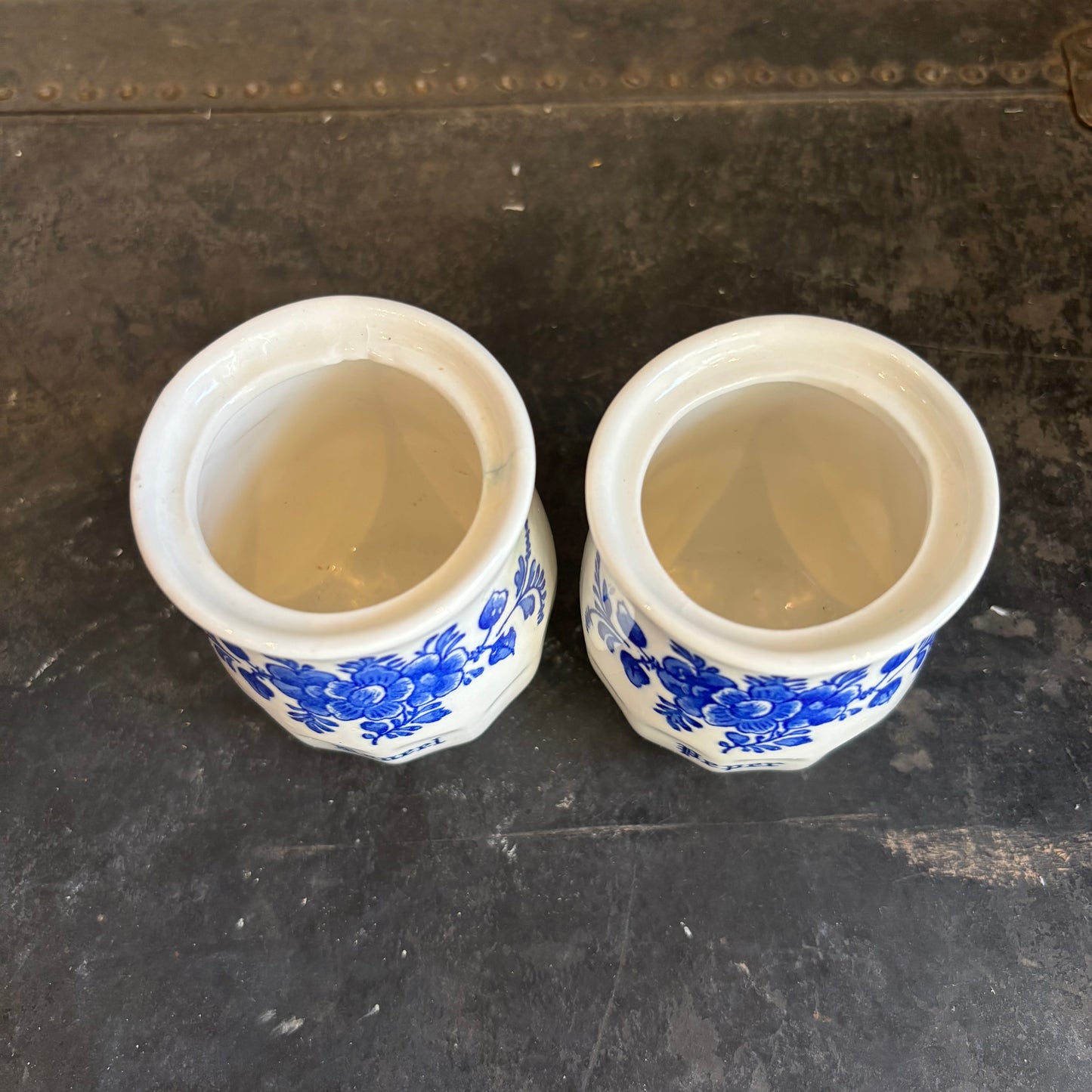 Blue & White Floral Jars - Set of 2