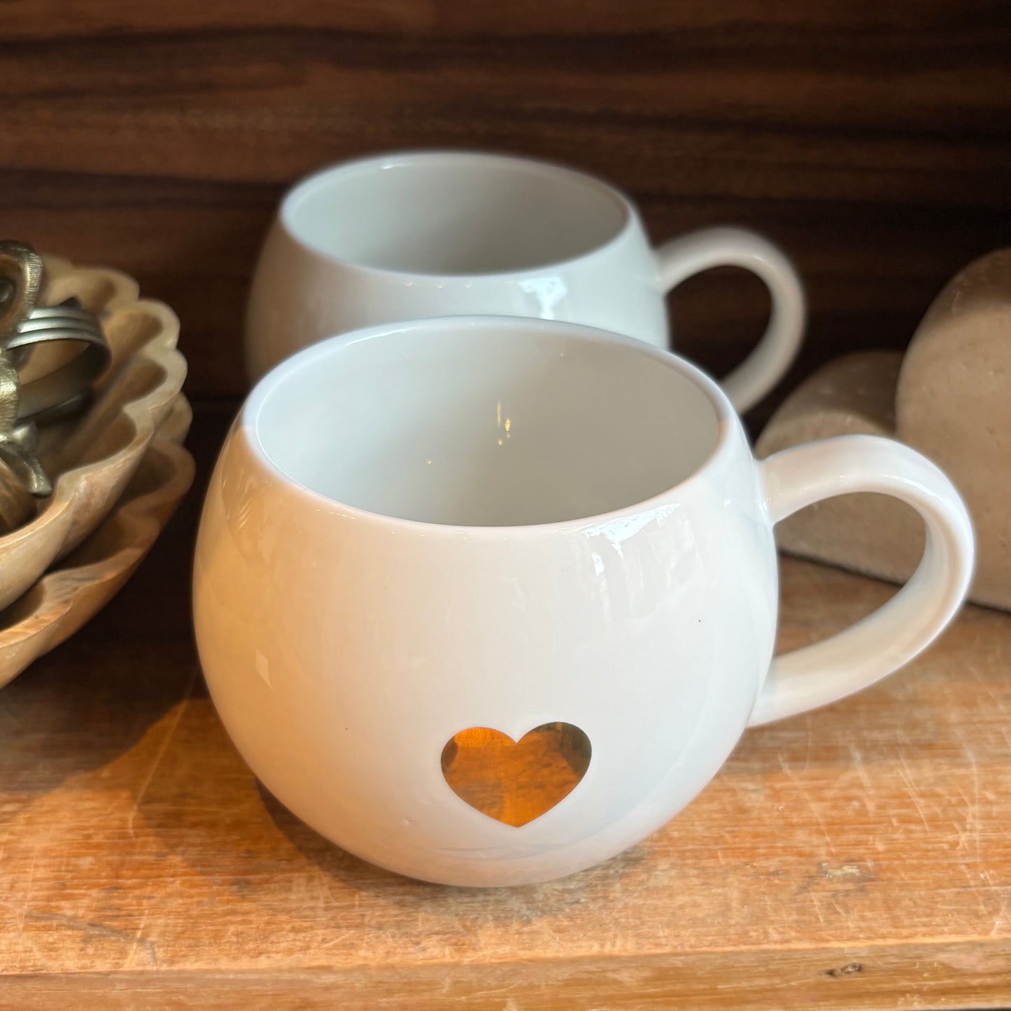 Gold Heart Ball Mug