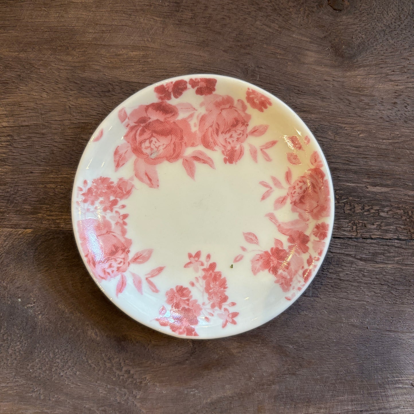 Stoneware Plate Shaped Magnet w/Flowers