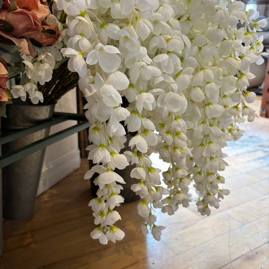 Faux White Wisteria Cascade