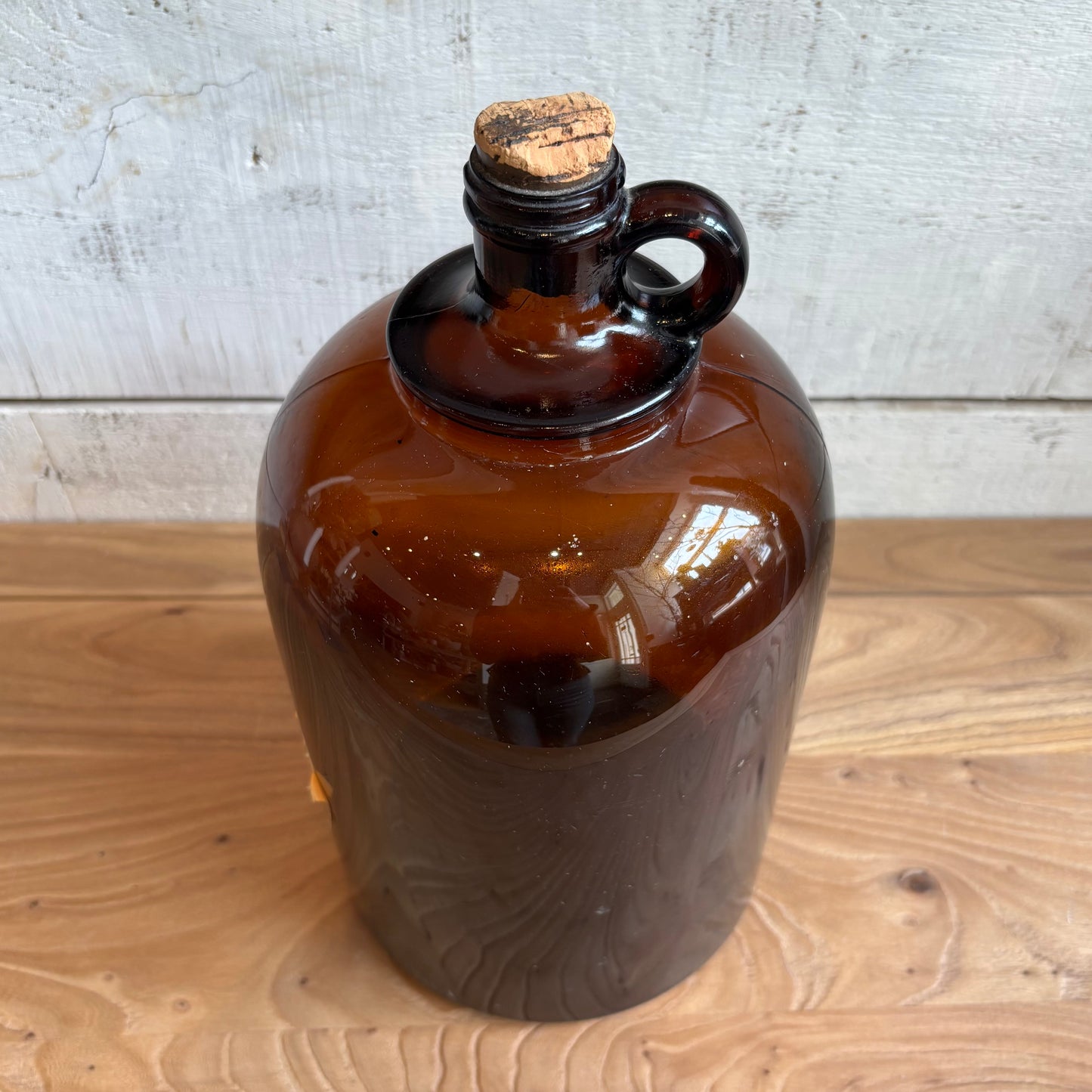 Vintage Brown Glass Jug w/ Cork