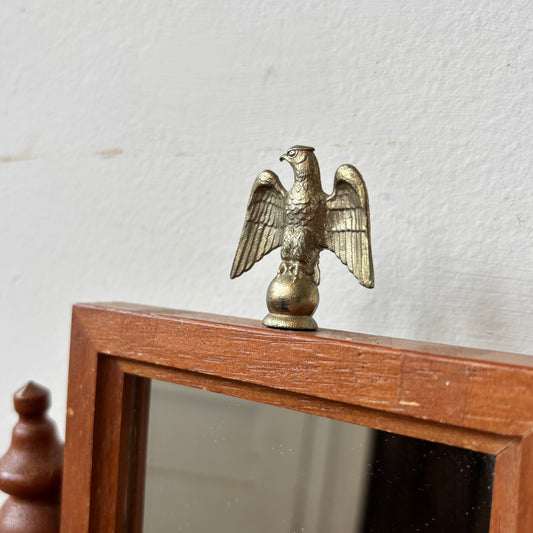 Vintage Wooden Vanity Mirror & Organizer