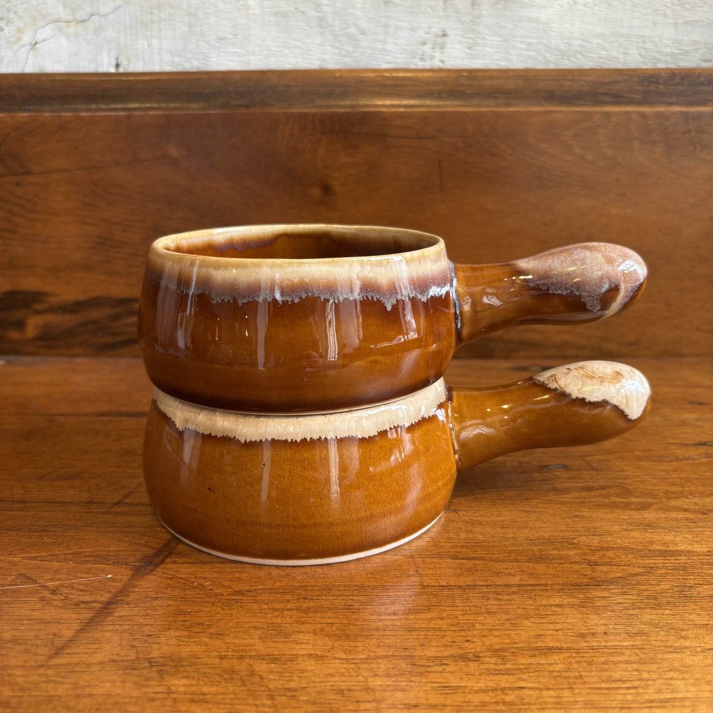 Vintage Soup Bowl w/ Handle - Light Brown