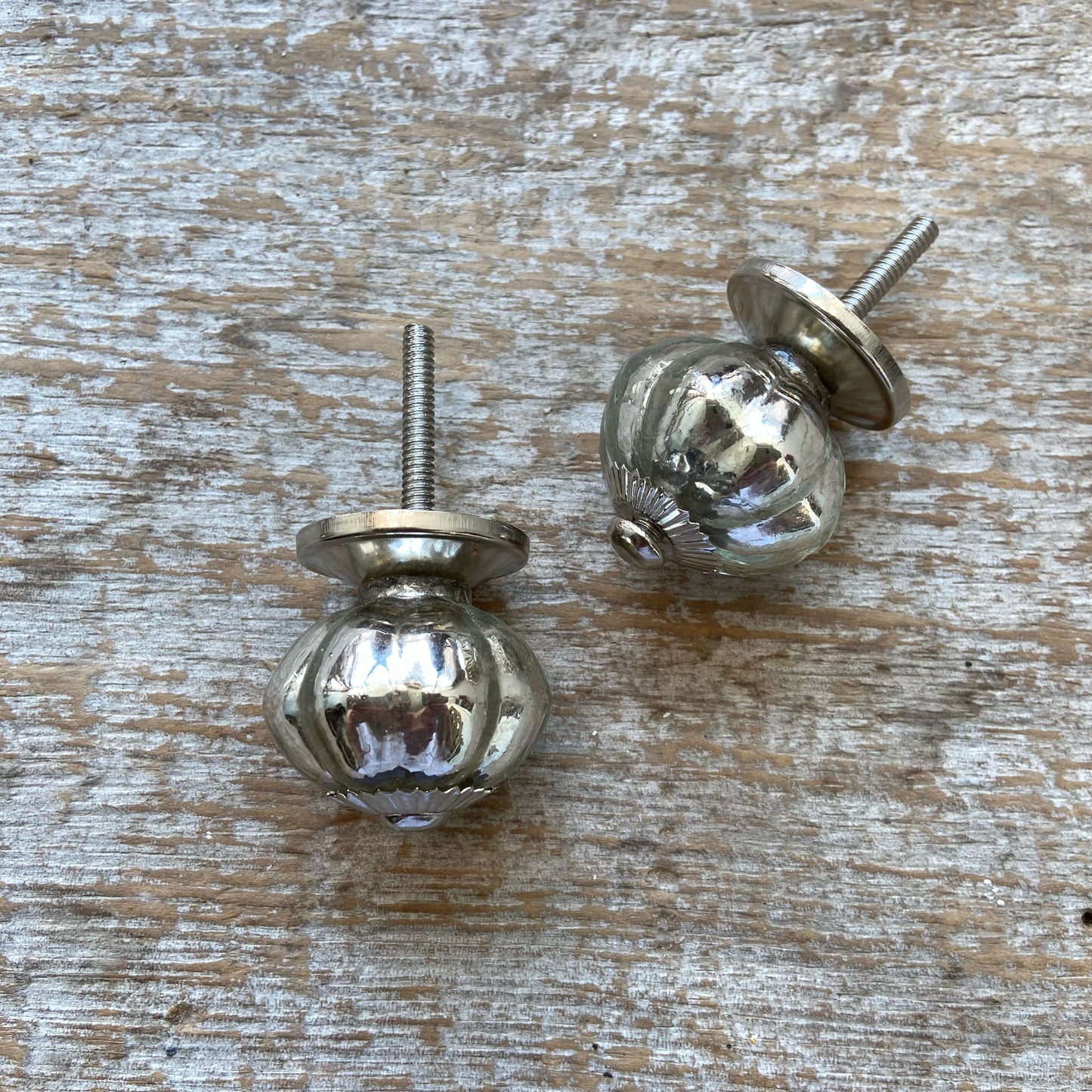 Knob: Mercury Glass Melon