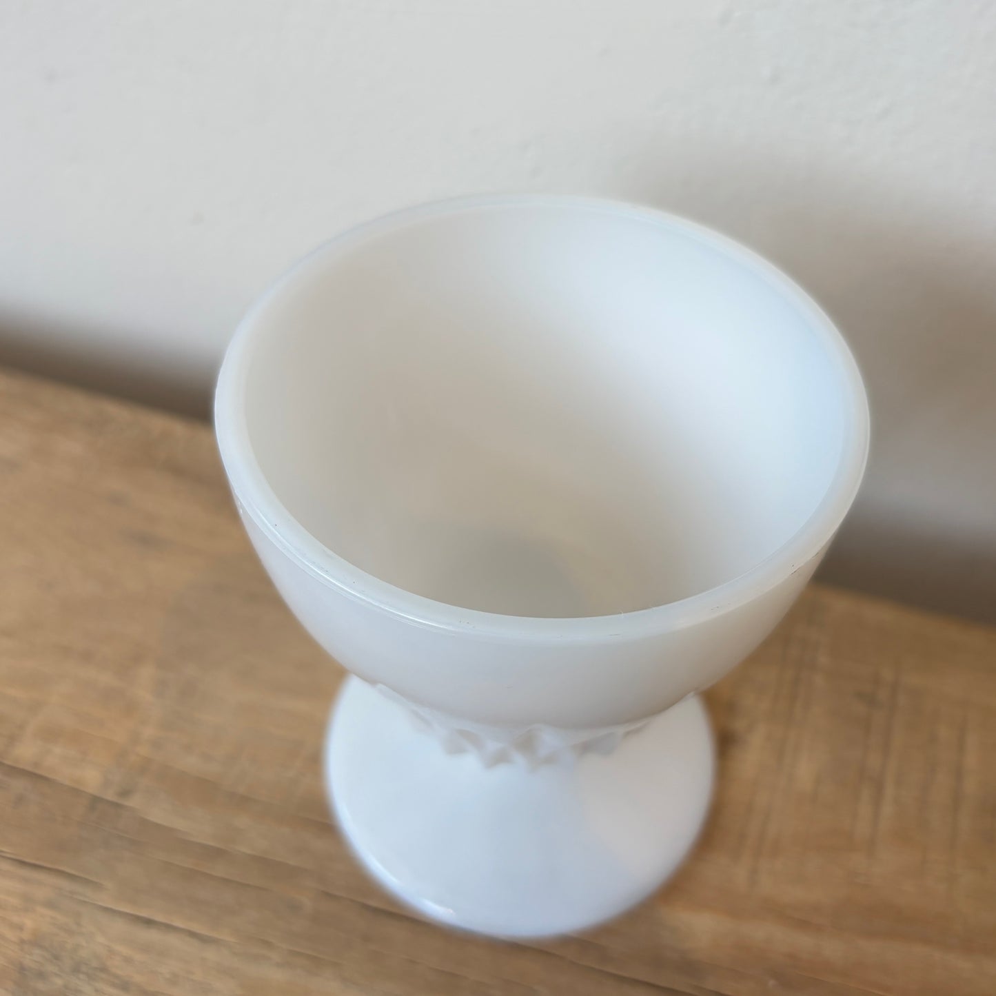 Vintage Milk Glass Goblet w/ Starburst Detail