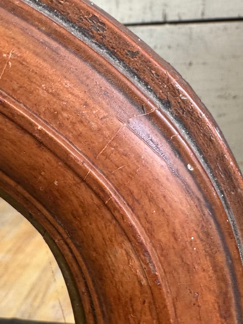 Vintage Rounded Wooden Mirror