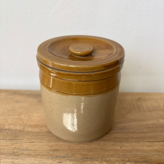 Two-toned Canister w/ Lid - Mustard