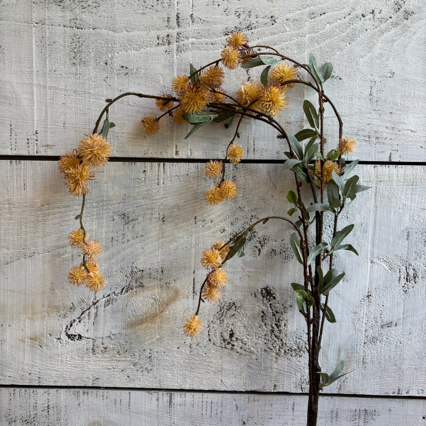 Faux Golden Globe Flower Spray