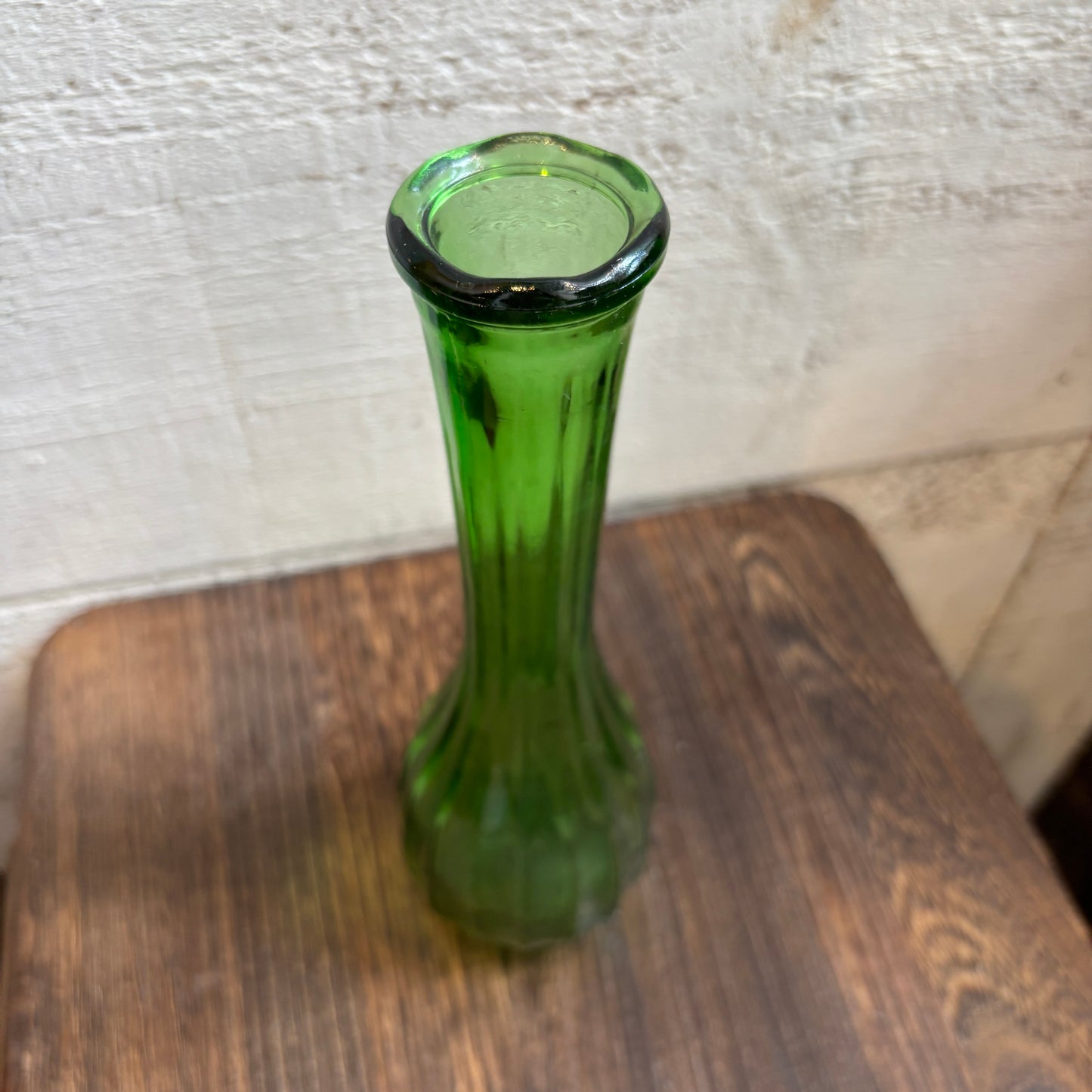 Vintage Glass Slim Vase - Green