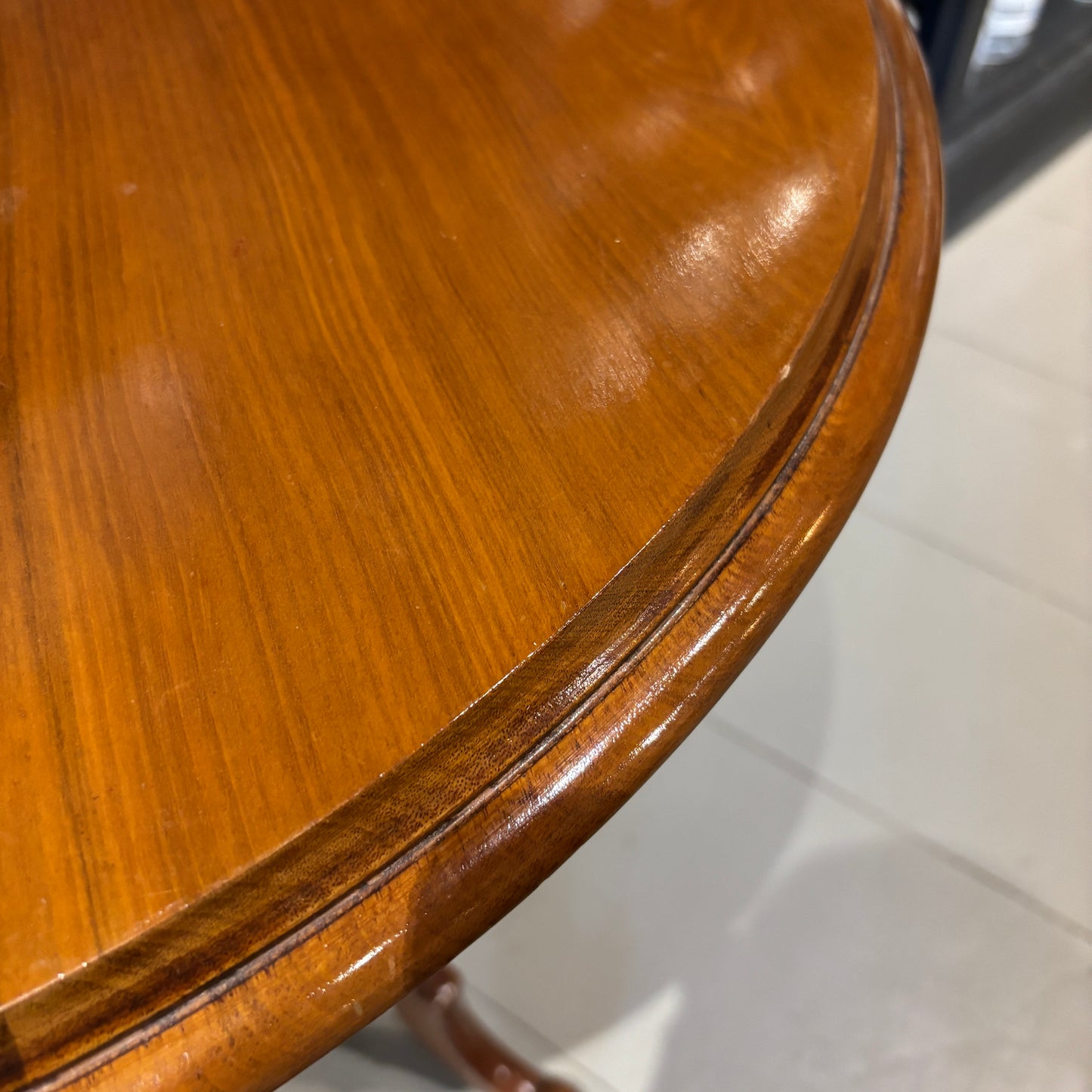 Vintage Round Wooden Pedestal Parlour Table