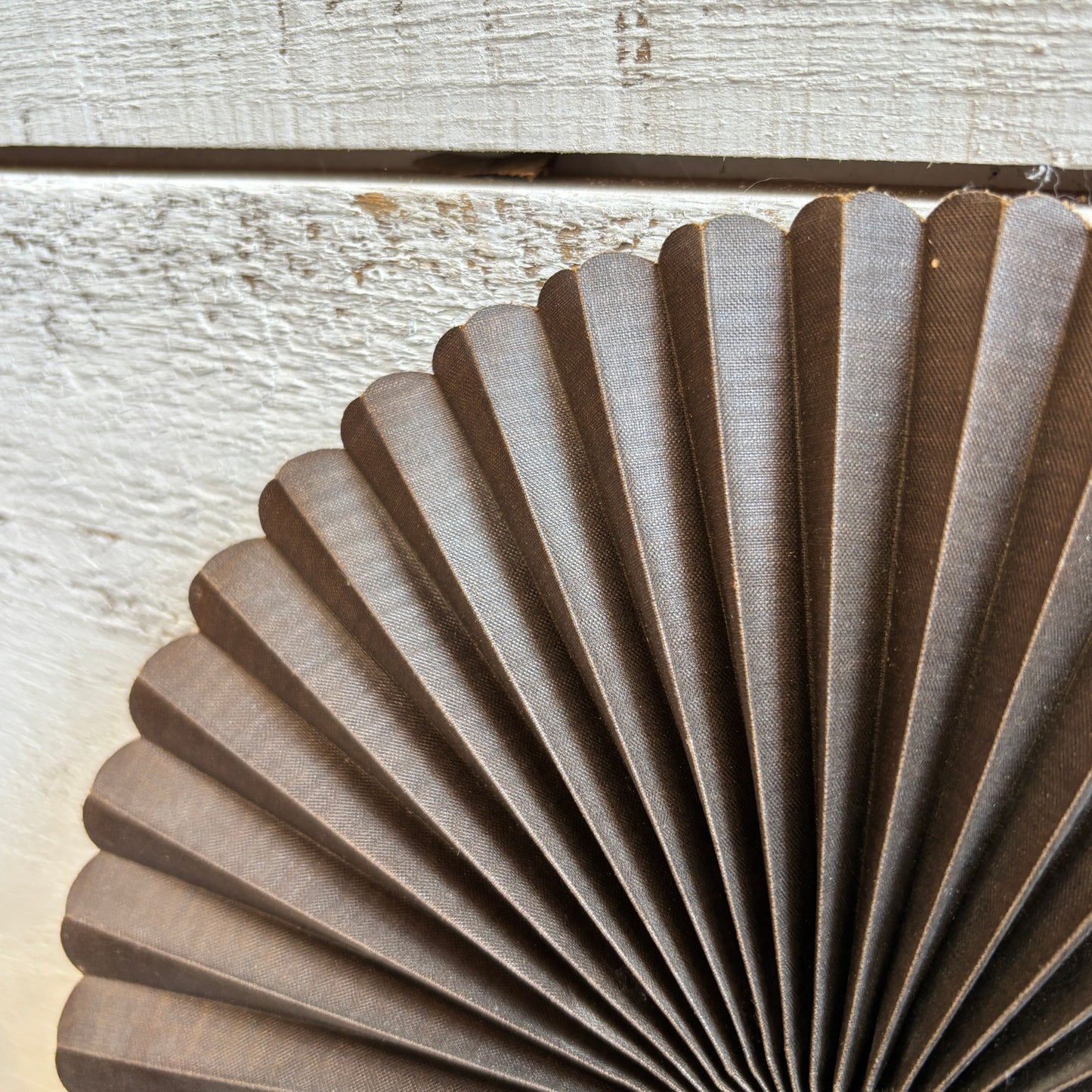Antique Cockade Victorian Mourning Folding Fan - Black