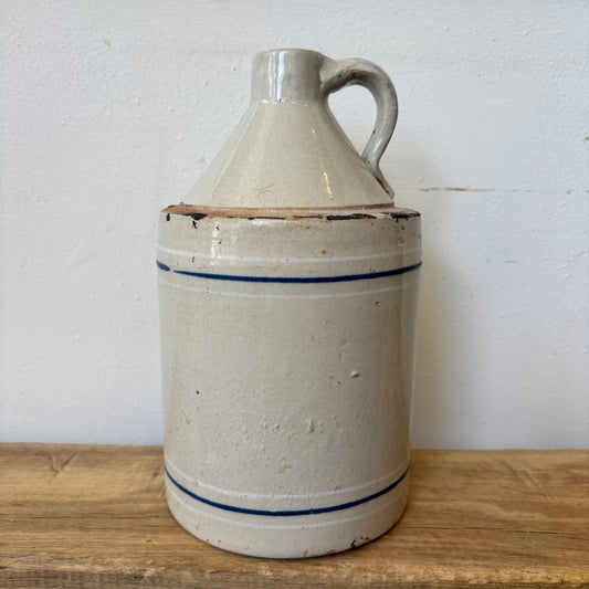 Vintage Finger Loop Jug - White & Blue Stripes