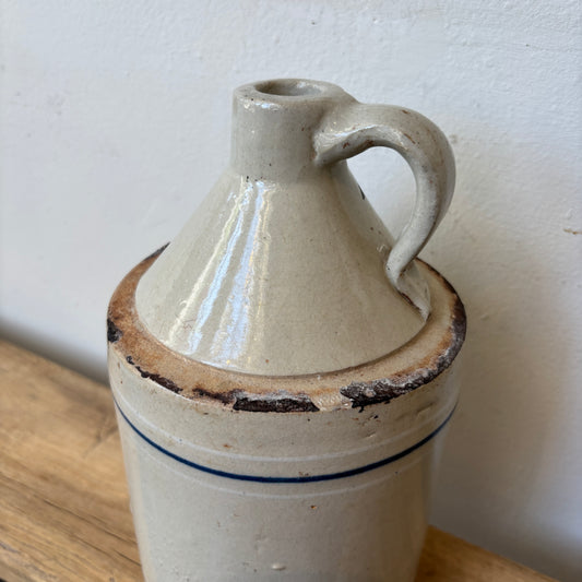 Vintage Finger Loop Jug - White & Blue Stripes