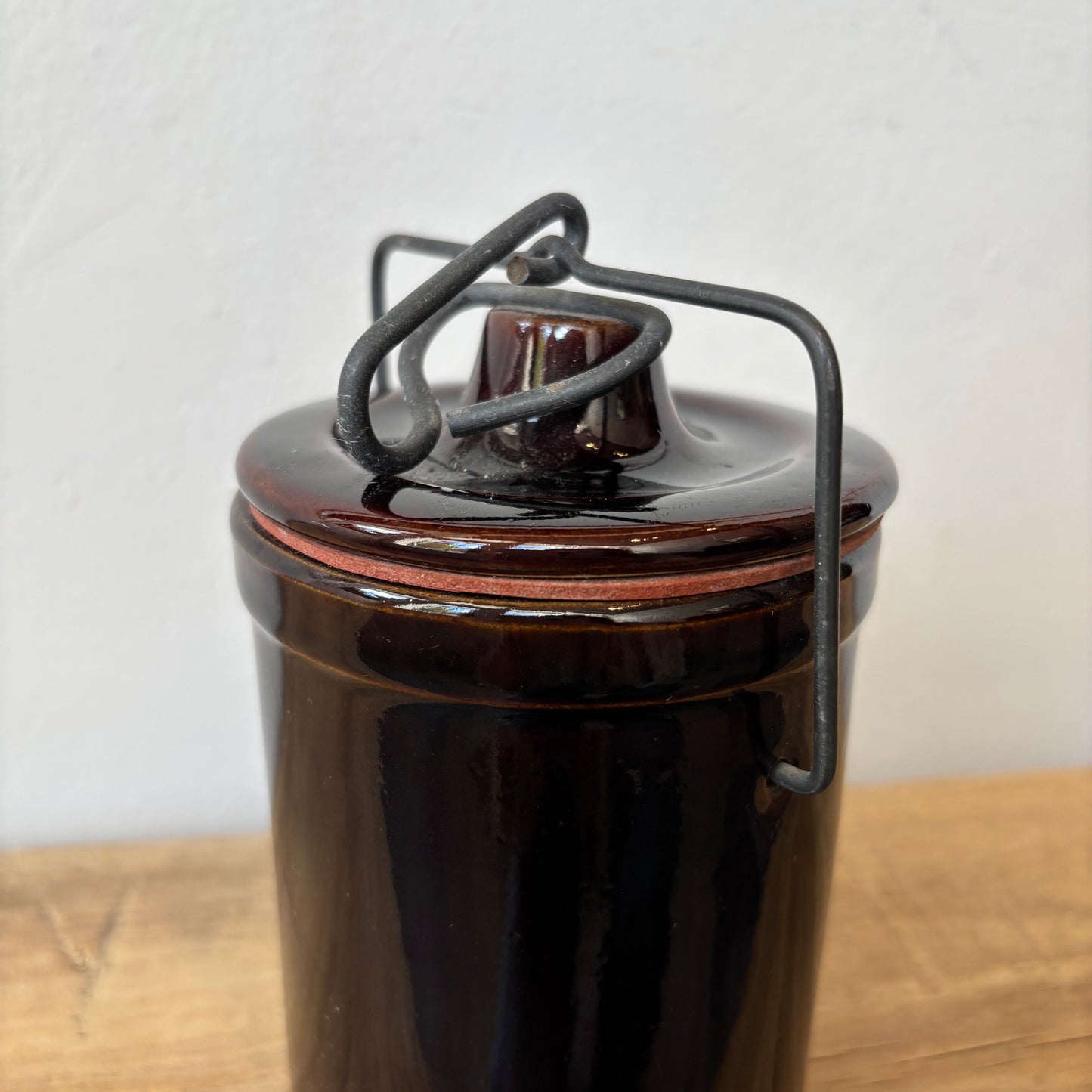 Vintage Stoneware Butter/Cheese Crock w/ Lid