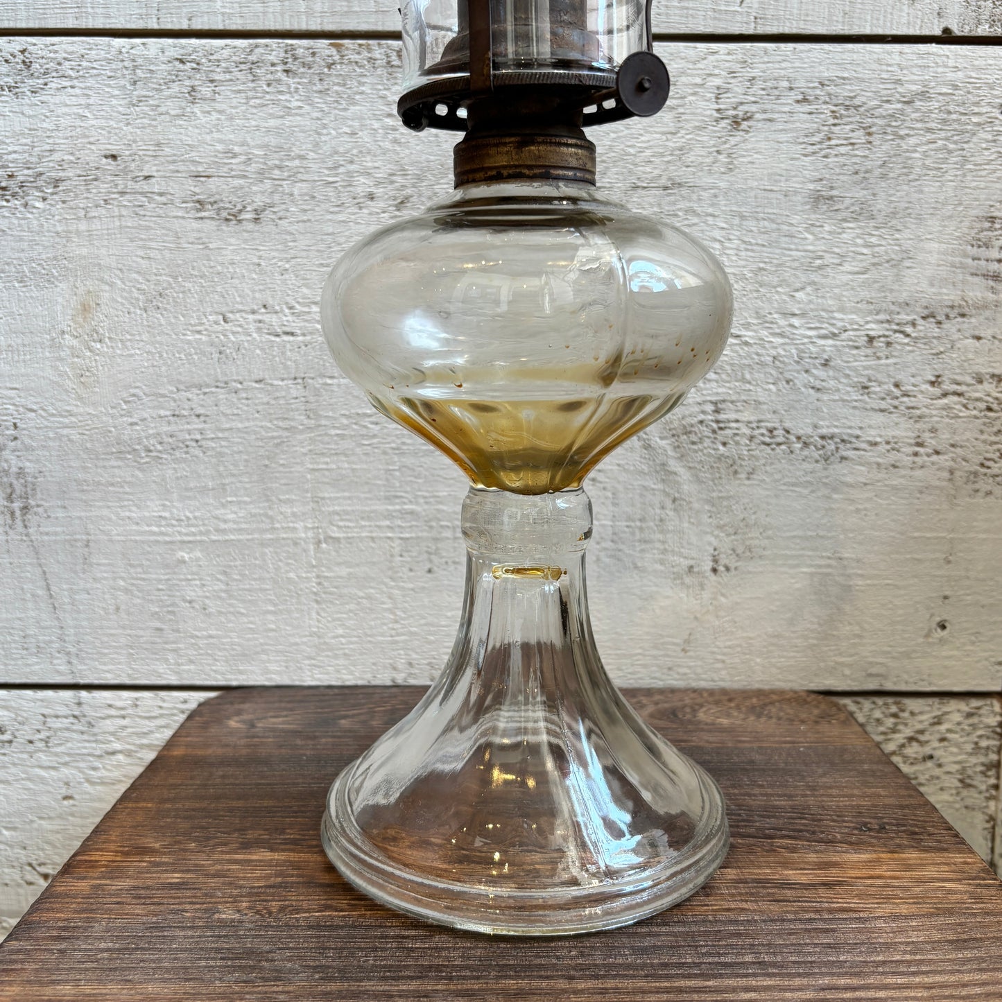 Vintage Oil Lamp w/Detailed Rim