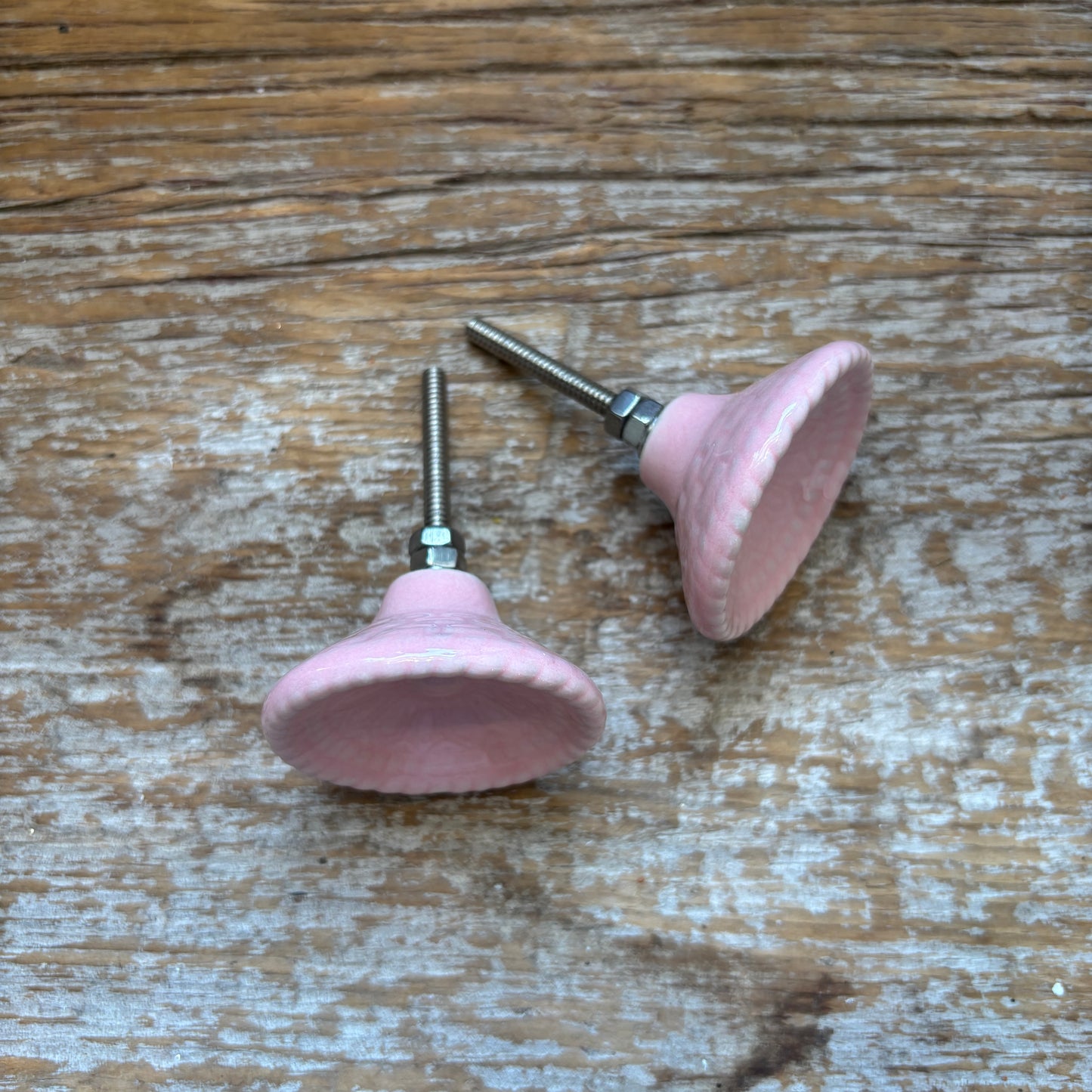 Knob: Embossed Ceramic - Pink