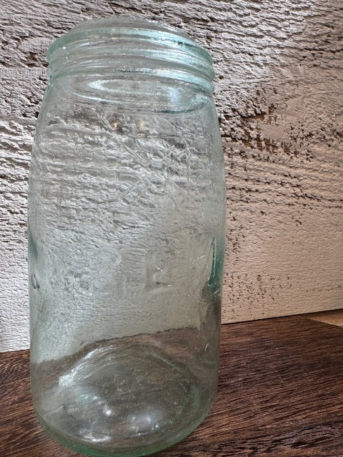 Vintage Gem Mason Jar- Blue Tint